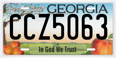 GA license plate CCZ5063