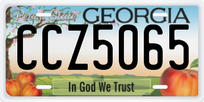 GA license plate CCZ5065