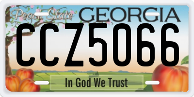 GA license plate CCZ5066