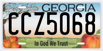 GA license plate CCZ5068