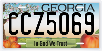 GA license plate CCZ5069