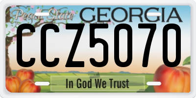 GA license plate CCZ5070