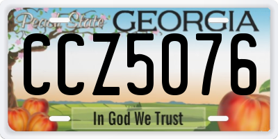 GA license plate CCZ5076