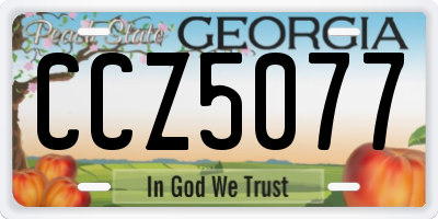 GA license plate CCZ5077