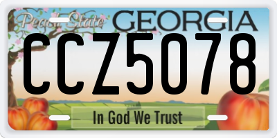 GA license plate CCZ5078