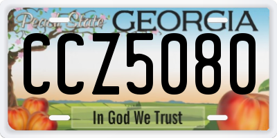 GA license plate CCZ5080