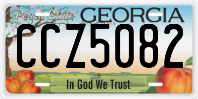 GA license plate CCZ5082