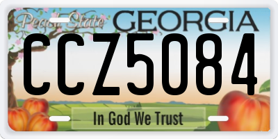 GA license plate CCZ5084