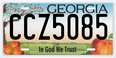 GA license plate CCZ5085