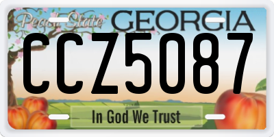 GA license plate CCZ5087