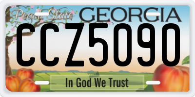 GA license plate CCZ5090