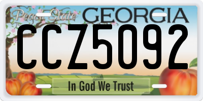 GA license plate CCZ5092