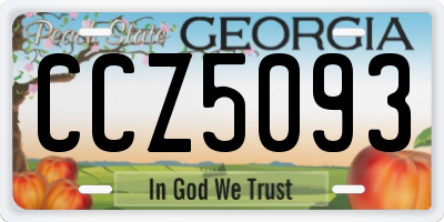 GA license plate CCZ5093