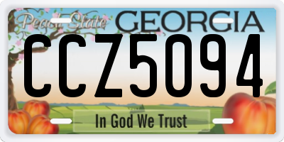 GA license plate CCZ5094