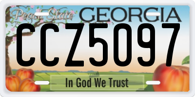 GA license plate CCZ5097