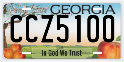 GA license plate CCZ5100