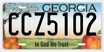 GA license plate CCZ5102