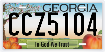 GA license plate CCZ5104