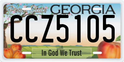 GA license plate CCZ5105