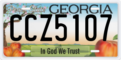 GA license plate CCZ5107