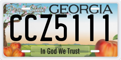 GA license plate CCZ5111