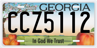 GA license plate CCZ5112