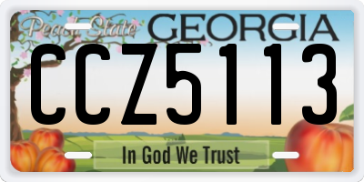 GA license plate CCZ5113