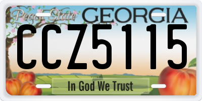 GA license plate CCZ5115