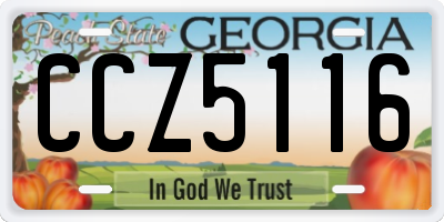 GA license plate CCZ5116