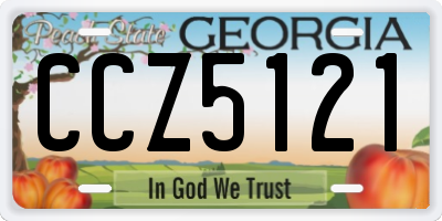 GA license plate CCZ5121