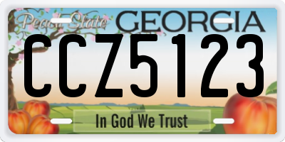 GA license plate CCZ5123