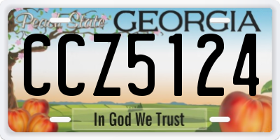 GA license plate CCZ5124