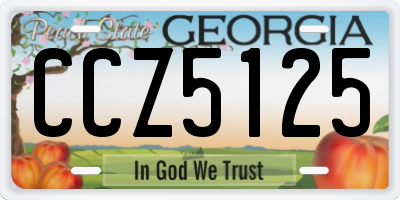 GA license plate CCZ5125