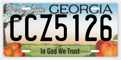 GA license plate CCZ5126
