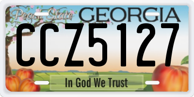 GA license plate CCZ5127