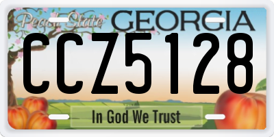 GA license plate CCZ5128