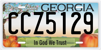 GA license plate CCZ5129