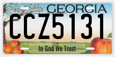 GA license plate CCZ5131