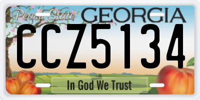 GA license plate CCZ5134