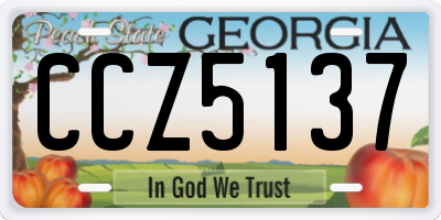 GA license plate CCZ5137