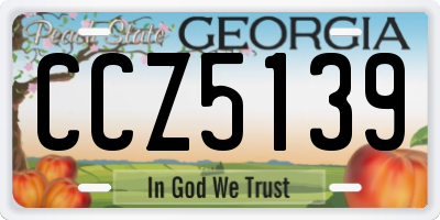 GA license plate CCZ5139