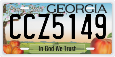 GA license plate CCZ5149