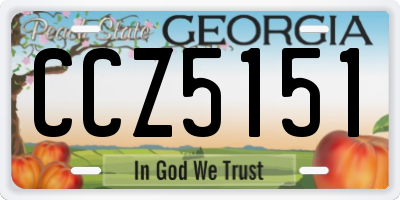 GA license plate CCZ5151