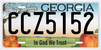 GA license plate CCZ5152