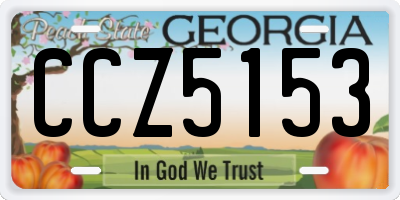 GA license plate CCZ5153