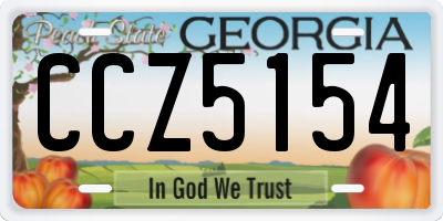 GA license plate CCZ5154