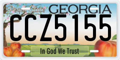 GA license plate CCZ5155