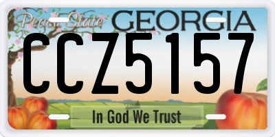 GA license plate CCZ5157
