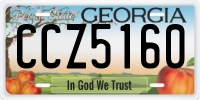 GA license plate CCZ5160