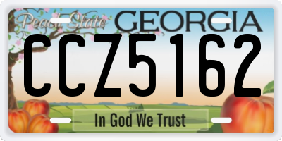 GA license plate CCZ5162
